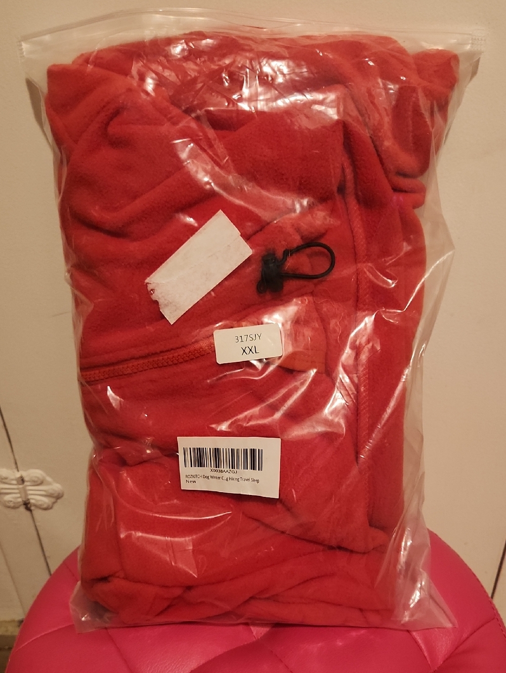 🔥Red Dog Fleece Full Zip Jacket Full Body Sleeper Fleece Red - New In Plastic